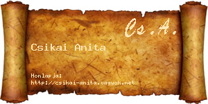 Csikai Anita névjegykártya